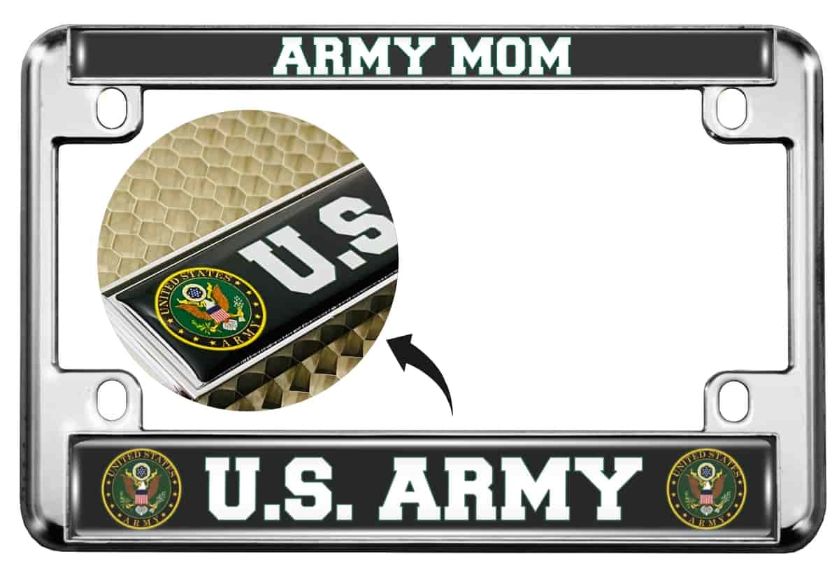 U.S. Army Mom - Motorcycle Metal License Plate Frame